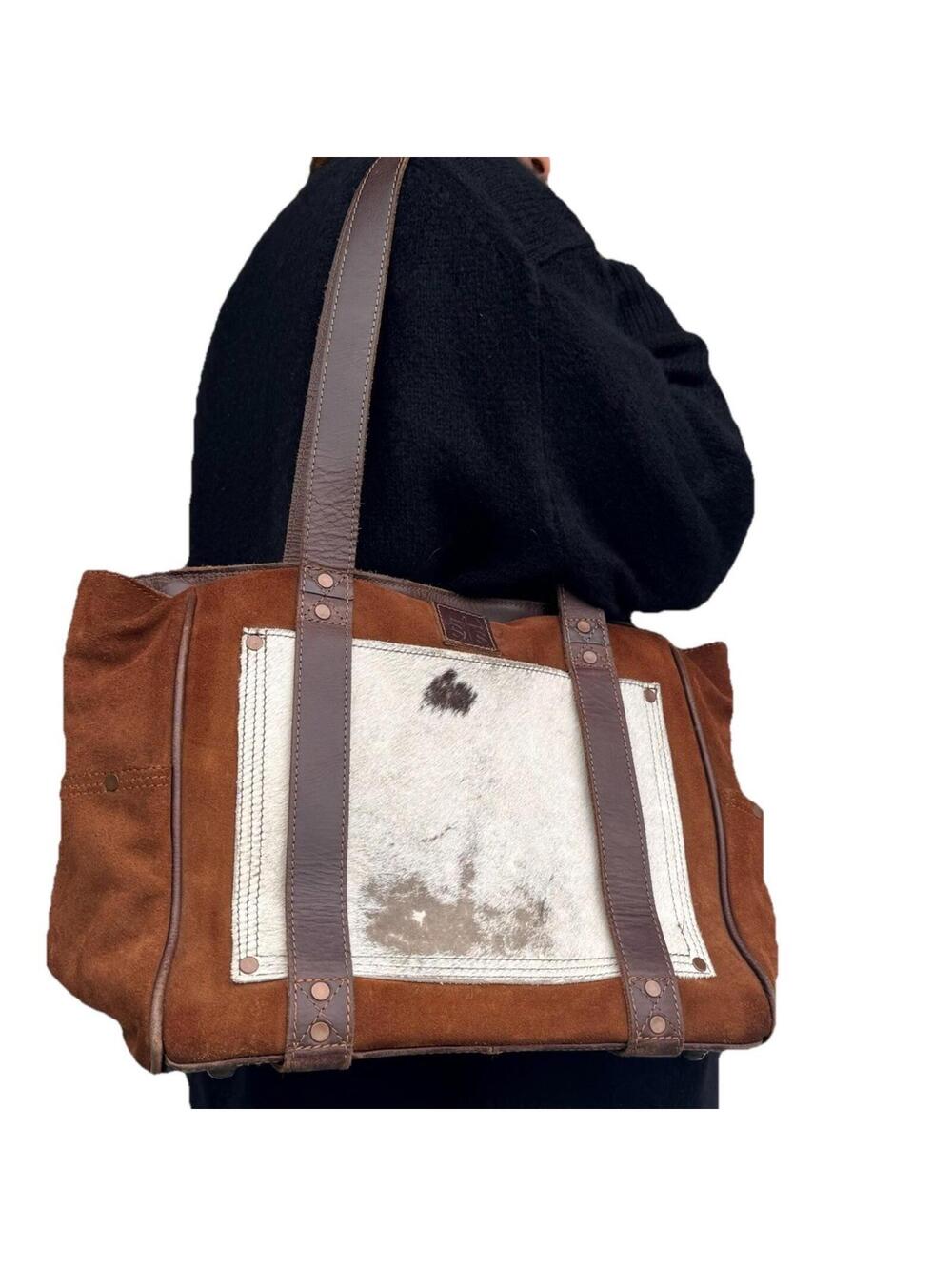 STS Ranchwear- Cowhide Sheridan Tote Handbag STS38092 Genuine Leather Brown